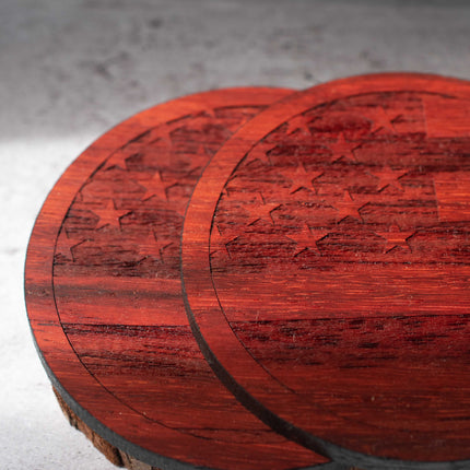 Coaster Set American Flag Coasters, AppleTree Collective, Custom Wooden Gifts