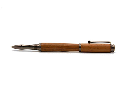 Wooden pen on a white background