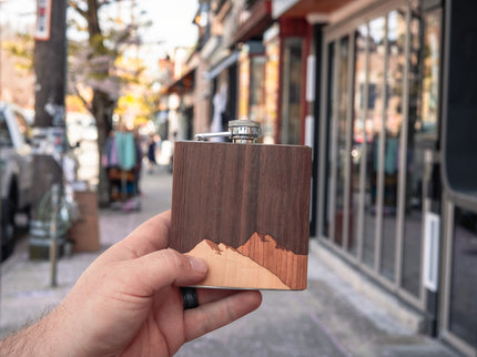Flask Custom Wooden Hip Flask, Autumn Woods Collective, Custom Wooden Gifts