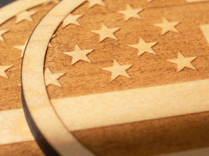 Coaster Set American Flag Coasters, AppleTree Collective, Custom Wooden Gifts