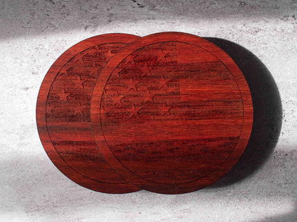 Coaster Set American Flag Coasters, AppleTree Collective, Custom Wooden Gifts