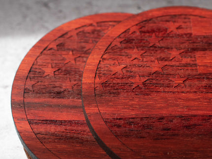 Coaster Set American Flag Coasters, AppleTree Collective, Custom Wooden Gifts