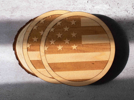 Coaster Set American Flag Coasters, AppleTree Collective, Custom Wooden Gifts