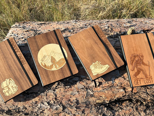  Prompted Hiking Journal, Autumn Woods Collective, Custom Wooden Gifts