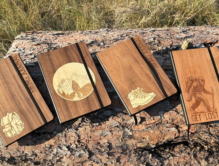  Prompted Hiking Journal, Autumn Woods Collective, Custom Wooden Gifts