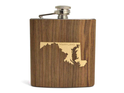 Flask Your State Flask, Autumn Woods Collective, Custom Wooden Gifts