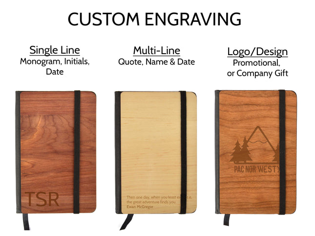 Pocket Notebook American Hardwoods Pocket Notebook, AppleTree Collective, Custom Wooden Gifts
