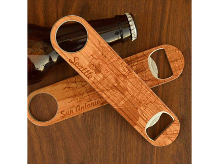 Bottle Opener City Map Bottle Opener, Autumn Woods Collective, Custom Wooden Gifts