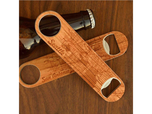 Bottle Opener City Map Bottle Opener, Autumn Woods Collective, Custom Wooden Gifts