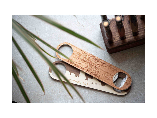 Bottle Opener City Map Bottle Opener, Autumn Woods Collective, Custom Wooden Gifts