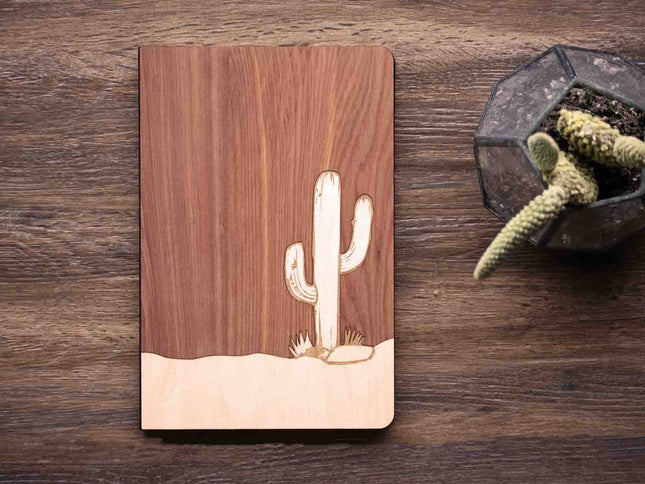 Notebook Cactus Journal, Autumn Woods Collective, Custom Wooden Gifts