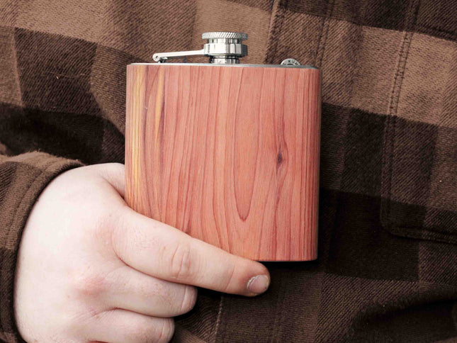 Flask Custom Wooden Hip Flask, Autumn Woods Collective, Custom Wooden Gifts